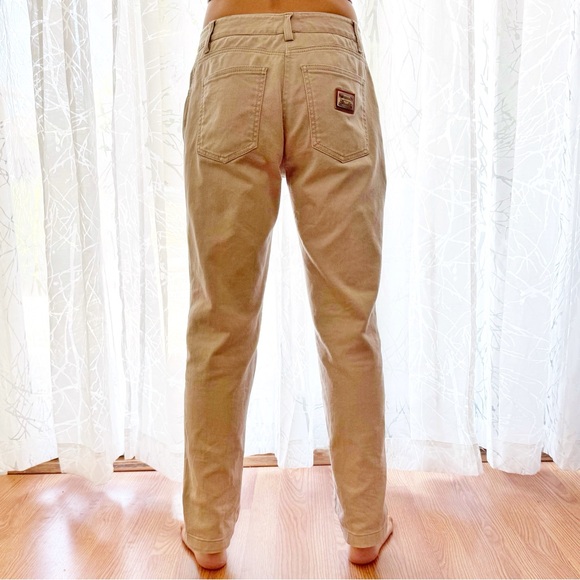 Dolce & Gabbana brown tan khaki high rise waisted straight Leg jeans long pants - Picture 3 of 16